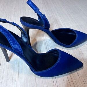 Banana Republic Calf Hair Slingback Pumps - Navy (NWT)